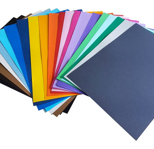 Papel Color Plus 180g Tamanho A4 Massa Colorida 100 Folhas