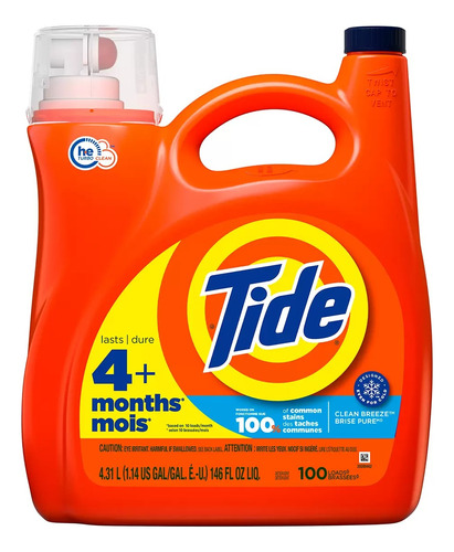 Tide Clean Breeze Detergente Jabon Liquido 4.3 L