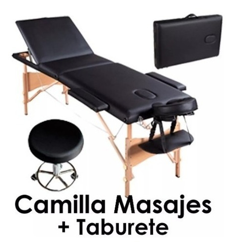 Camilla Masajes Tatuador 3 Cuerpos Bolso +taburete Giratorio