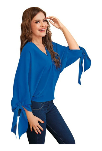 Blusa Dama Azul Manga Murciélago 965-46