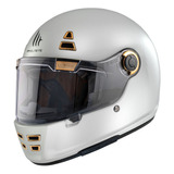 Casco Mt Helmets Jarama A0 Blanco Retro Certificado Dot