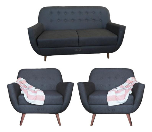 Sillon Vintage Bora Combo 2-1-1  Juego De Living 