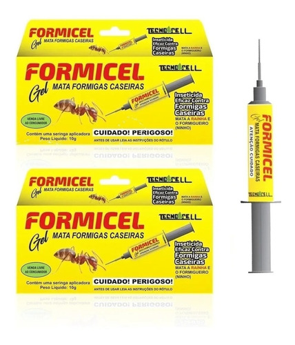 Kit Com 2 Veneno Mata Formiga Caseiras Formicel Gel 10g