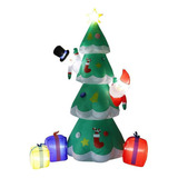 Árbol De Navidad Inflable De 7 Pies Con Papá Noel Led De 2,1