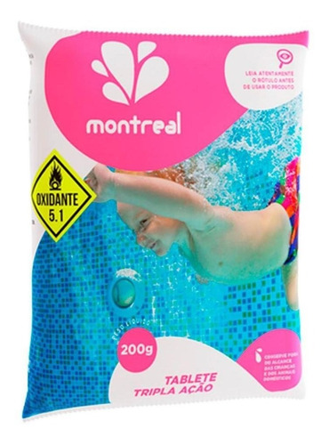 Tablete De Cloro Montreal Tripla Ação Para Piscinas