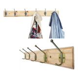 Colgador Perchero De Madera Pared 6 Ganchos + Tornillos