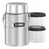 Tarro De Alimentos Con Aislamiento Thermos Acero 47 Oz 1.38l Color Negro