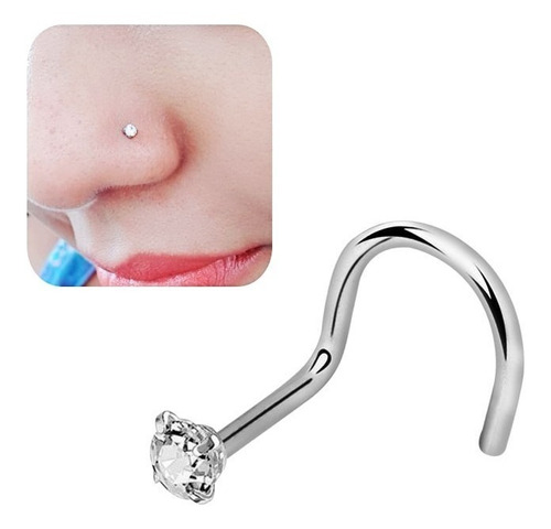 Piercing Nariz Nostril Ponto De Luz C/ Pedrinha Zirconia