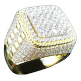 Anillo Hombre Lujo Diamantes Hip Hop Rapero