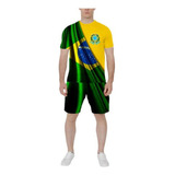 Conjunto De Pantalones Cortos De Fútbol Del Brasil Impresso