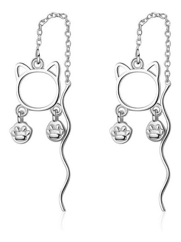 Aretes Largos Gato Patitas Suave Pendientes Gatito Cat Gata