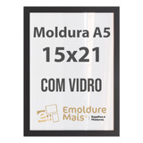 Porta Retrato Moldura A5 15x21 Com Vidro P/ Fotos E Quadros