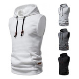 Men's Solid Color Knit Hooded Vest