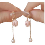 Aretes Pendientes Largos Flor Mujer Regalo