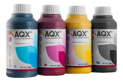 Combo Tinta Sublimacion Aqx 4x 250ml Para Epson Xp211 Xp201 L3110 L3150 L4150 L395 L3850