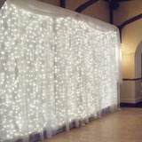 Cordão 300 Leds Fixo Branco Quente Decoração Festa 3x3 M