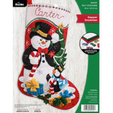 Bucilla, Snowman 18 Kit Para Hacer Medias De Fieltro, Perfec