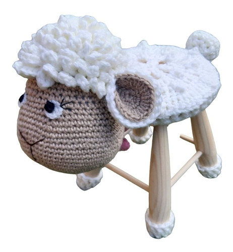 Banquito Infantil De Madera Marta Amigurumi Tejido Crochet