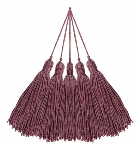 Pingente Tassel - Franja De Seda - Aplique 7cm - 10 Unidades Cor Rosa Seco