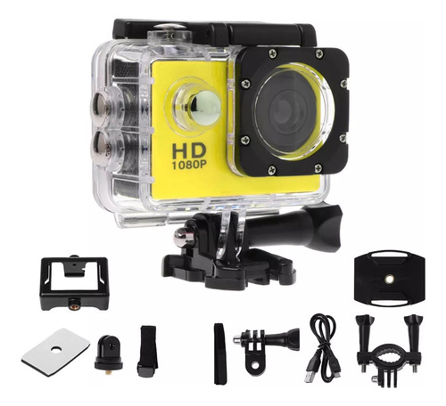 Câmera Esportiva Impermeável Para Mergulho 1080p Hd Capacete