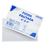 Ficha Pautada 4x6 Média Bloco Com 100 Fls 15,2 X 10,2 Cm