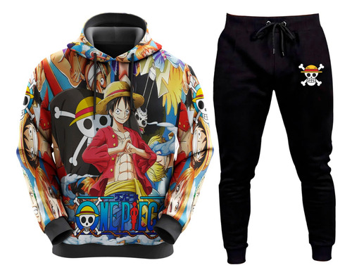 Conjunto De Moletom Bando Do Chapéu De Palha Anime Luffy