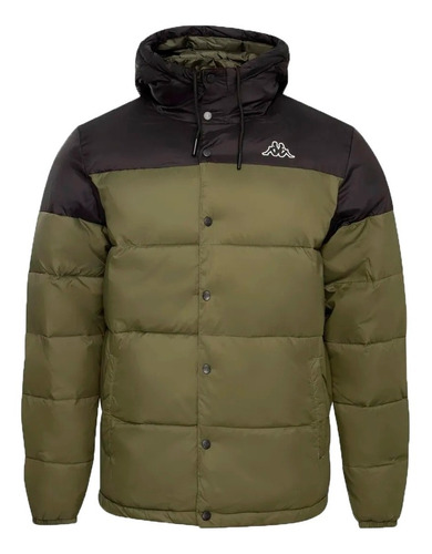 Kappa Campera C/capucha Lifestyle Hombre Aochi Verde-neg Ras