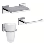 Kit Accesorios Fv Baño Jabonera Porta Cepillos Rollo Dominic