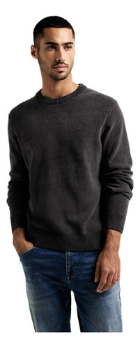 Sweater Chenille Forrado Hombre Ultra Suave Cuello Redondo 