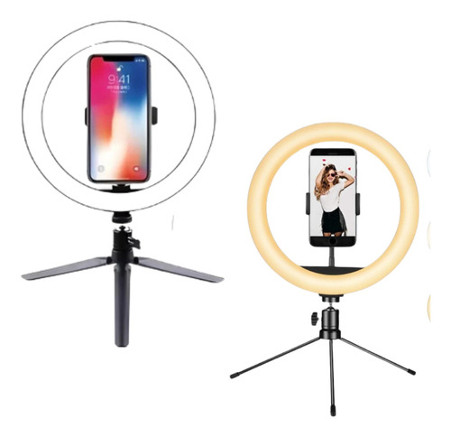 Luz Para Gravar Videos Suporte Celular Tripe Ring Light Mesa