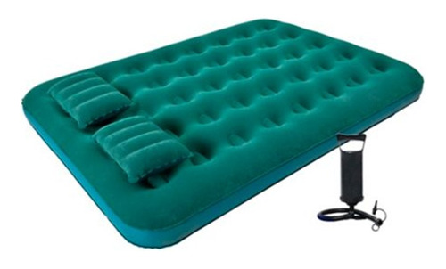 Combo Colchon Inflable Doble + 2 Almohadas + Inflador +envio