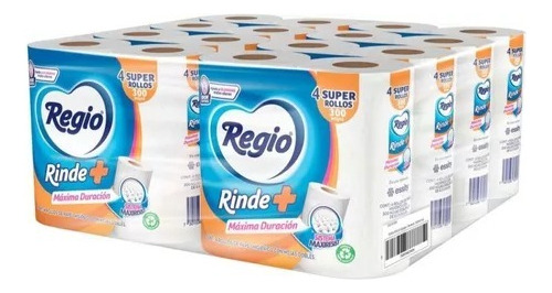 Papel Higiénico Regio Rinde+ 8 Paquetes Con 4 Rollos C/u