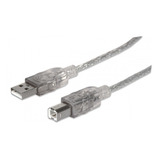 Cable Usb 2.0 Manhattan A-b De 5.0 Mts Plata 345408