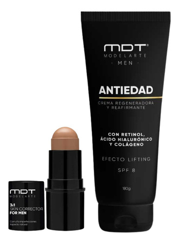 Kit Skin Care Para Hombre Crema Retinol + Corrector Medium