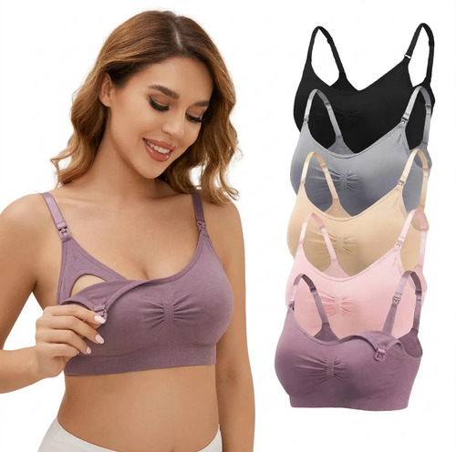 5 Brasier De Lactancia Maternidad Pack Sin Costuras Cómodo | MercadoLibre