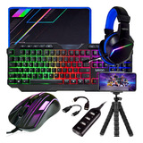 Kit Mobilador Teclado Mouse Pad Headset Hub Otg Tripé Pubg