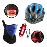 Kit Casco Bicicleta Look + 1luz Roja+ 1mascara Facial 