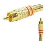 Kit 10 Plug Conectores Rca Macho 6mm Metal Dourado 5 Pares
