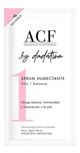 Refill Repuesto Serum Acf By Dadatina Vol 1: Balance