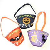 Bolsas Carameleras Halloween Tela X3 Narnaja Negro Violeta