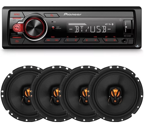 Rádio Pioneer Mvh-s218bt Bluetooth + 04 Jbl 6 Pol 200w Rms