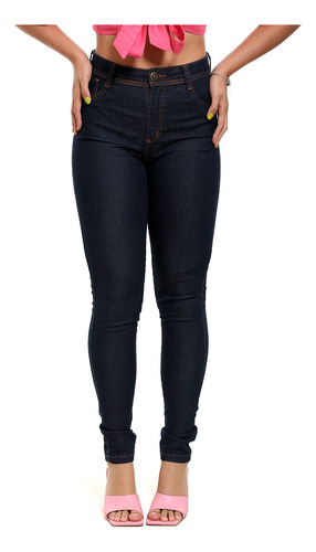 Calça Jeans Feminina Skinny Com Lycra Cintura Alta