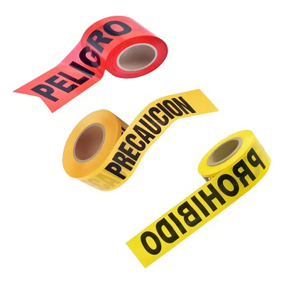 Cinta Perimetral Delimitante Barricada 7.5cm X 305m Nioval Color Amarillo PRECAUCION | MercadoLibre