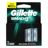 Gillette Mach3 Repuestos Para Afeitar Con Hojas Más Afiladas 2 Unidades