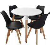 Juego De Mesa Eames 90x90 + 4 Sillas Tulip Baires4