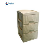 Cajonero Practimueble 3 Niveles Colplast Rattan Plastico