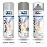 Kit Spray Primer + Tinta Cor Platina + Verniz Tekbond