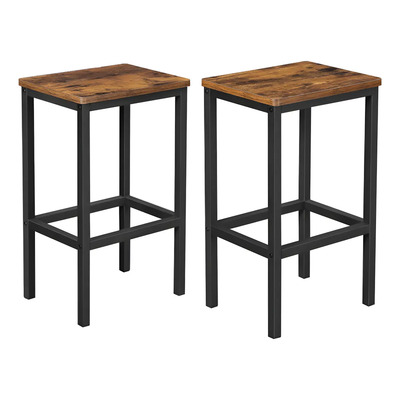 Taburetes De Bar Vasagle Juego X 2 De Estilo Industrial Color Marrón | Envío gratis