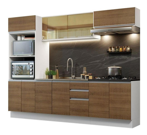 Cozinha Completa Mdf Acordes Madesa 270007 C  Armá Balcão Br