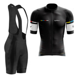 Conjunto De Ciclismo Masculino Camisa E Bretelle Gel Bike*